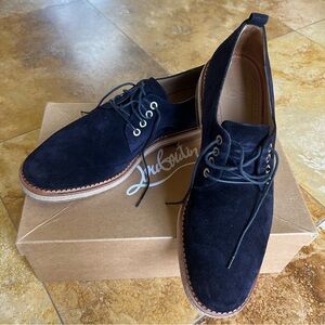 Men’s Christian Louboutin Tres Nono Flat Veau Velours Emir in Blue